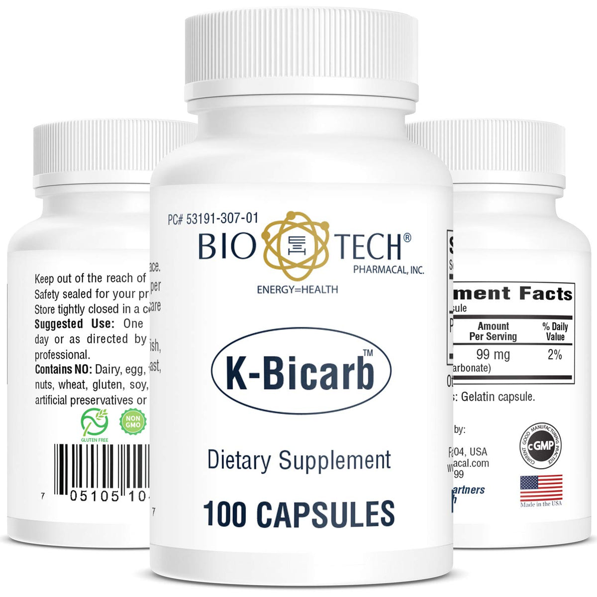 Bio-Tech Pharmacal Potassium Dietary Supplement - 100 Tablets