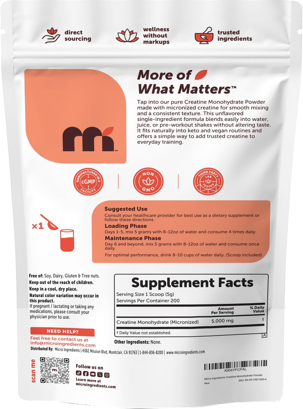 Micro Ingredients BA MI Creatine Powder Parent