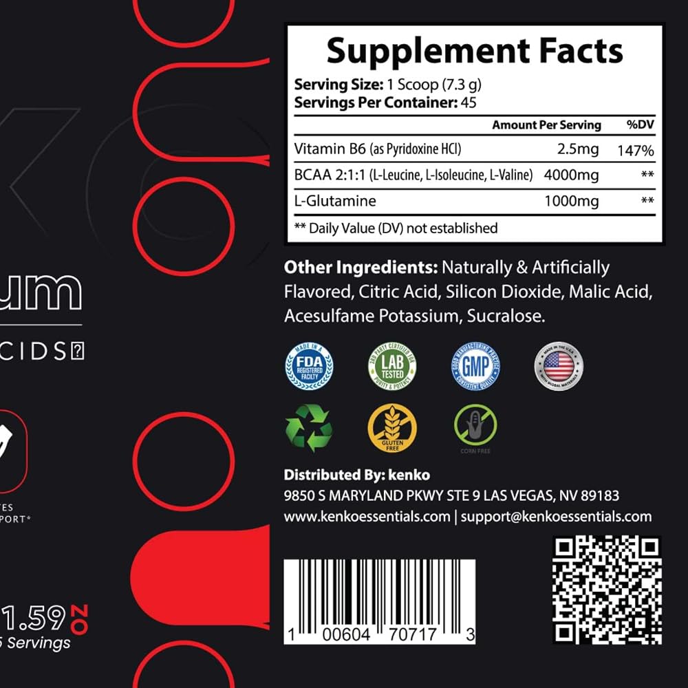 Kenko essentials K-BCAA Premium Branched-Chain Amino Acids Powder - 11.59 oz - image 5