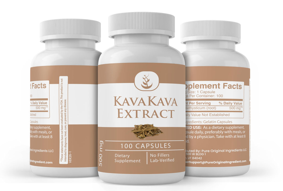 PURE ORIGINAL INGREDIENTS Kava Kava Extract - 100 Capsules - image 4