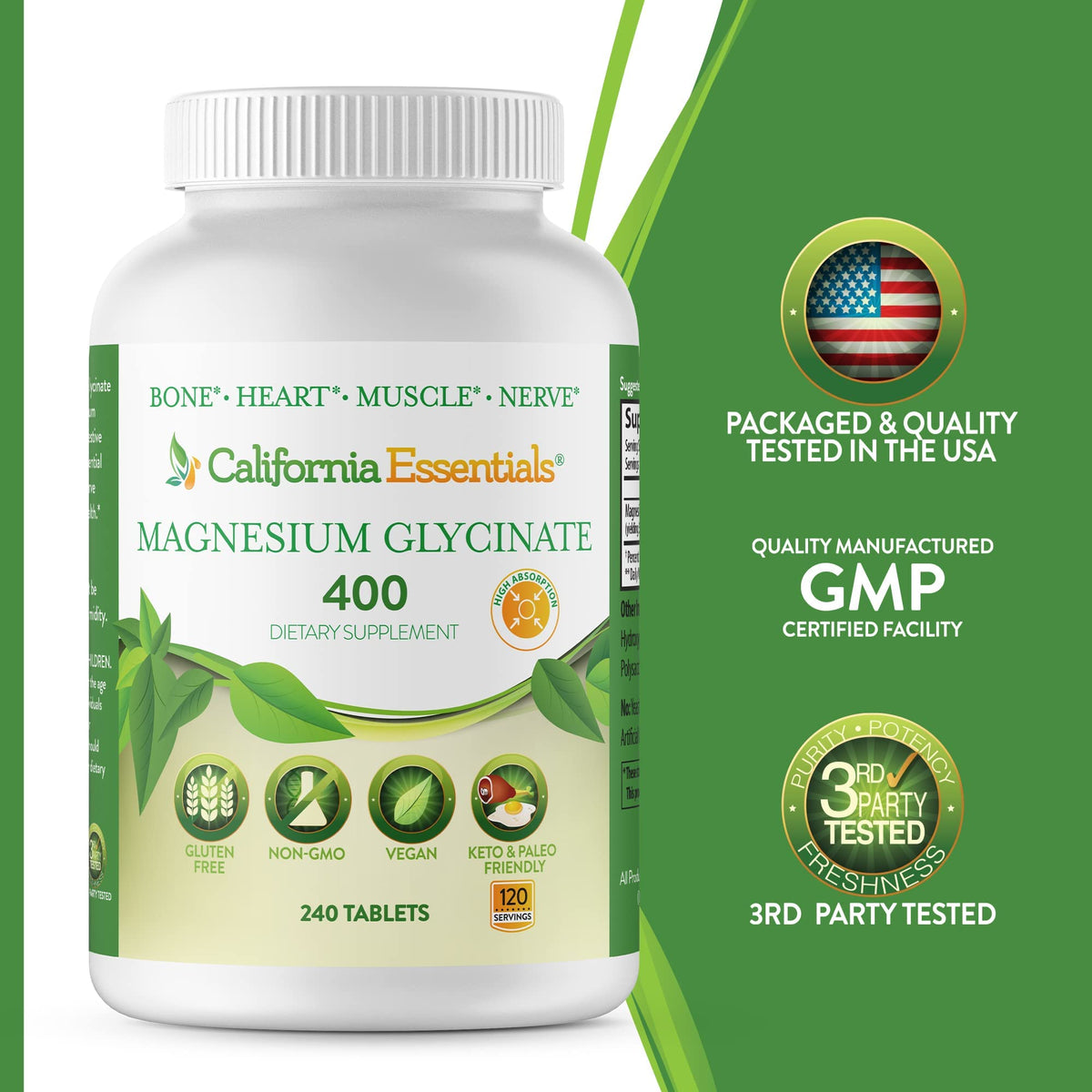California Essentials Magnesium Glycinate 400 - Chelated