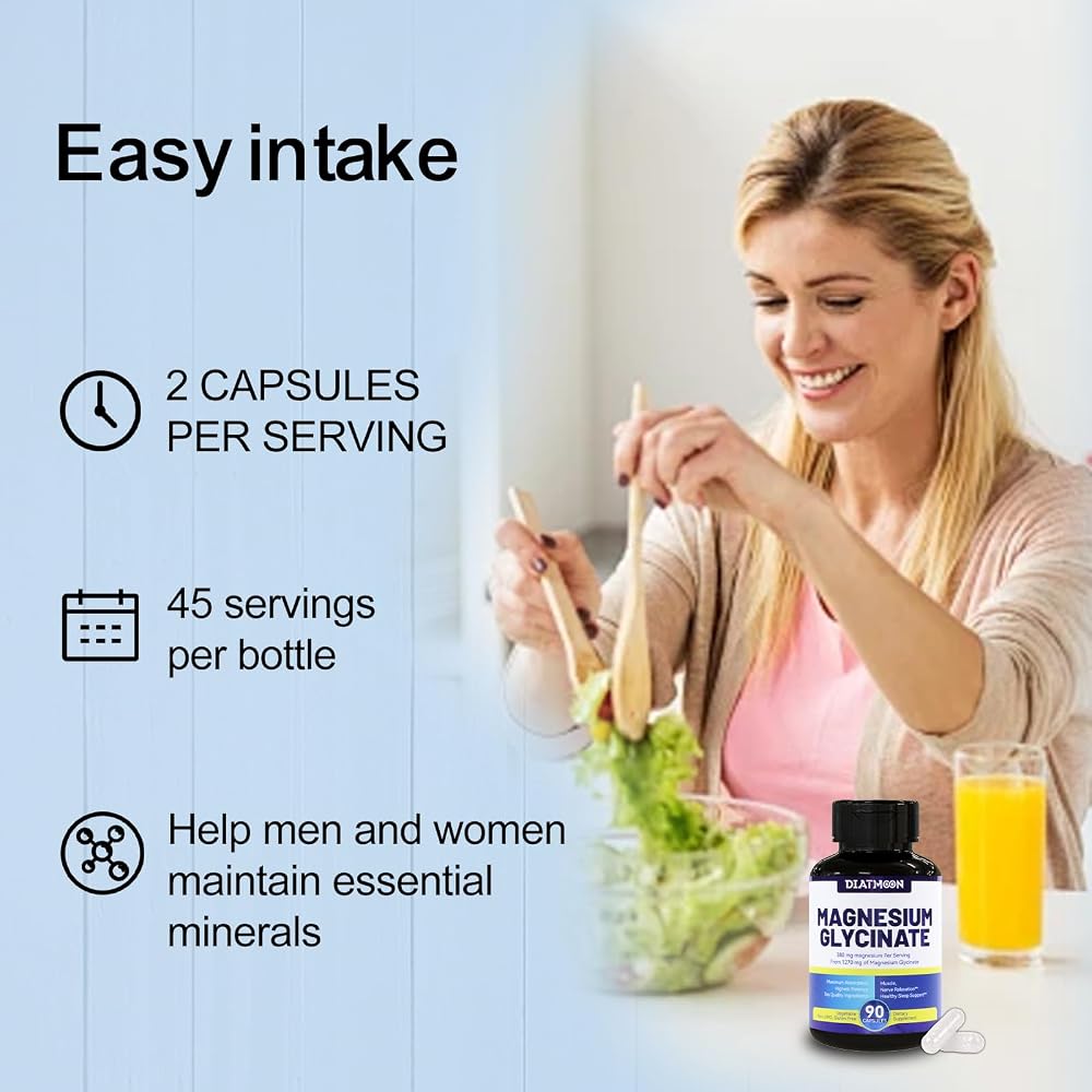 DIATMOON Magnesium Glycinate 1270mg - 90 Capsules - image 6