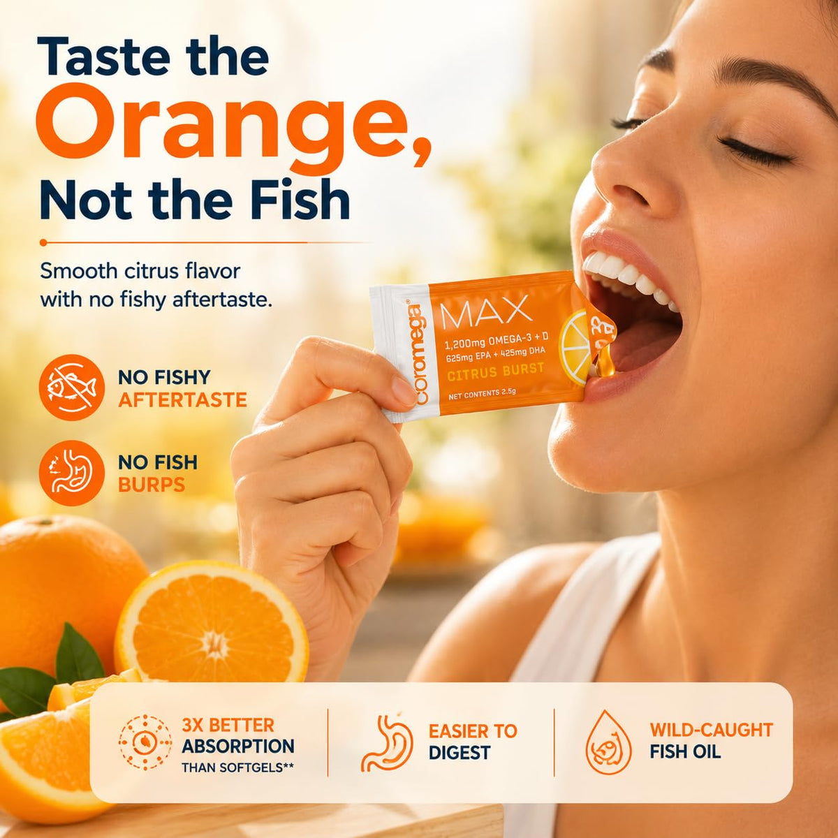 Coromega MAX Omega-3 Fish Oil + Vitamin D - 30 Packets - image 4