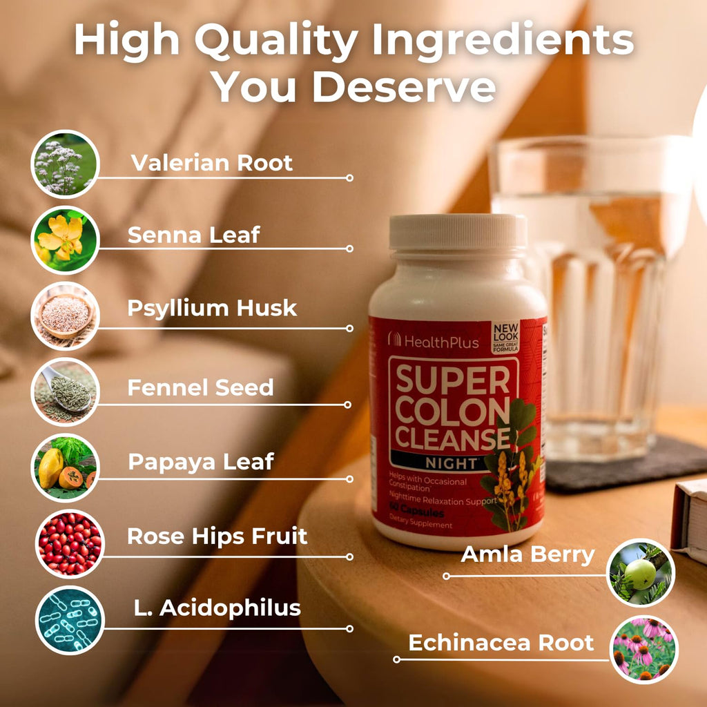 Health Plus Super Colon Cleanse Night Formula Sleep Capsules - 60 Count - image 9