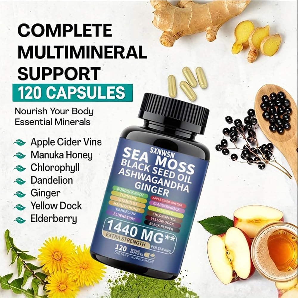 SXNWSN Shilajit Complex + Sea Moss Complex Set - 240 Capsules - image 4