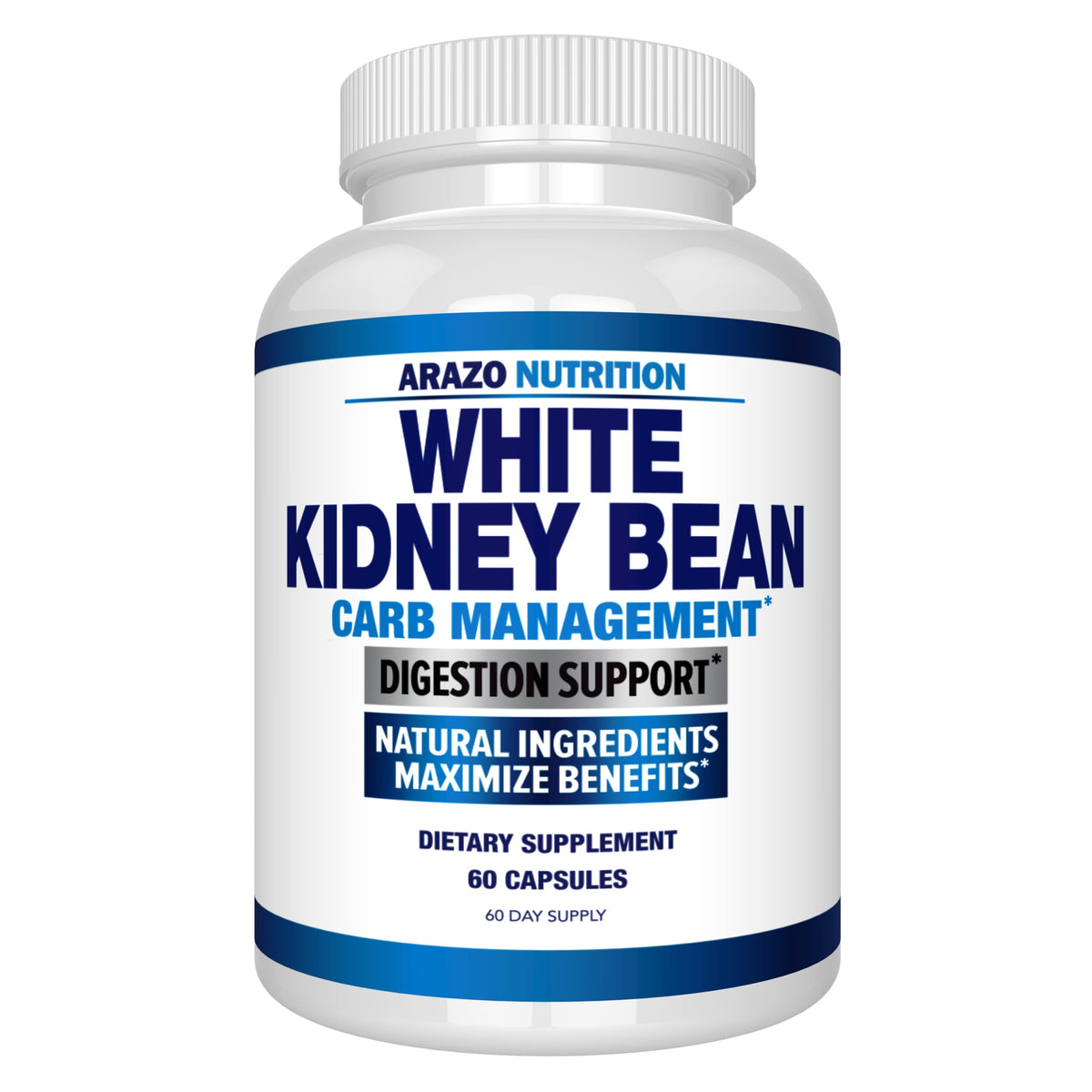 Arazo Nutrition White Kidney Bean Extract Carb Blocker - 60 Vegetarian Capsules
