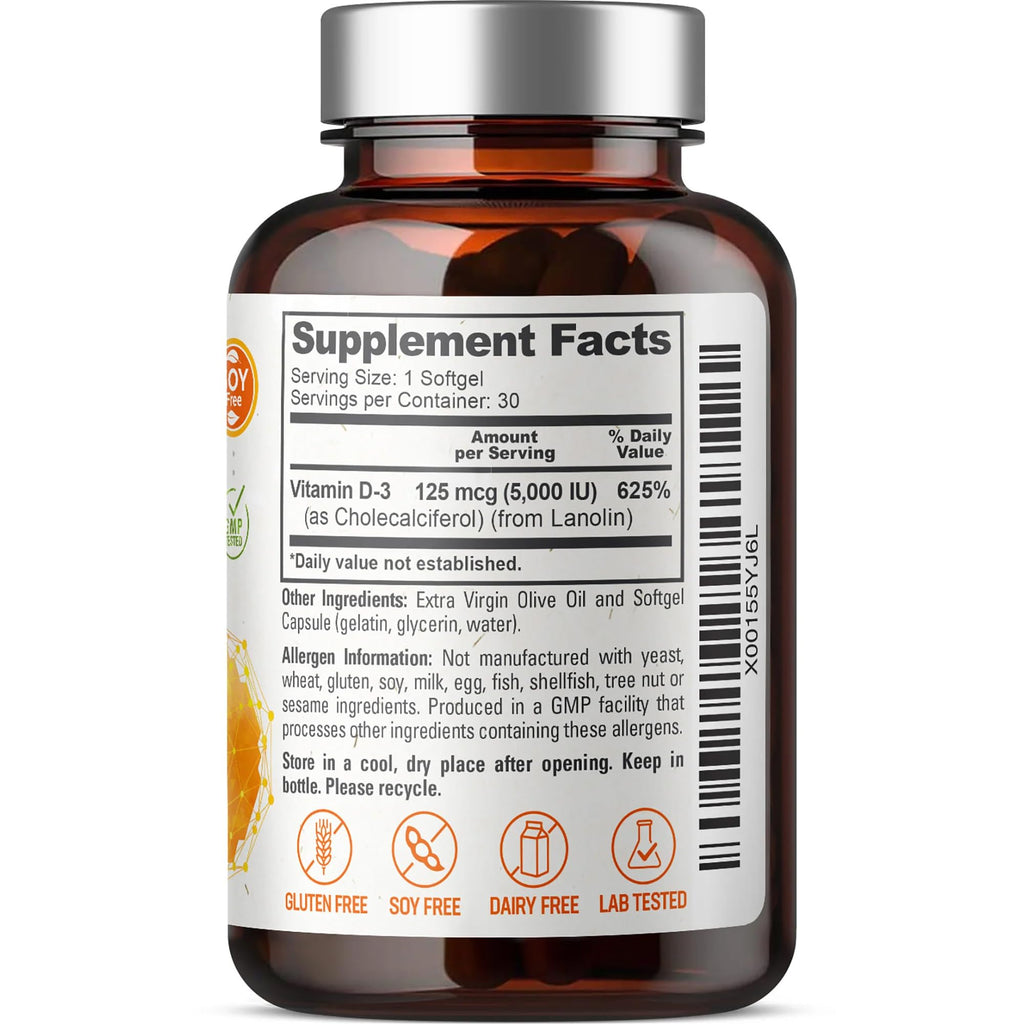 biophix Vitamin D3 5000 IU Softgels - 30 Count - image 8