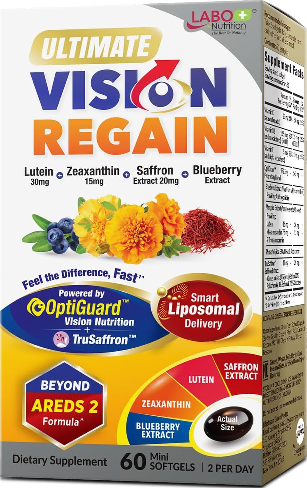 LABO Nutrition Ultimate VisionREGAIN Eye Vitamin - 60 Softgels