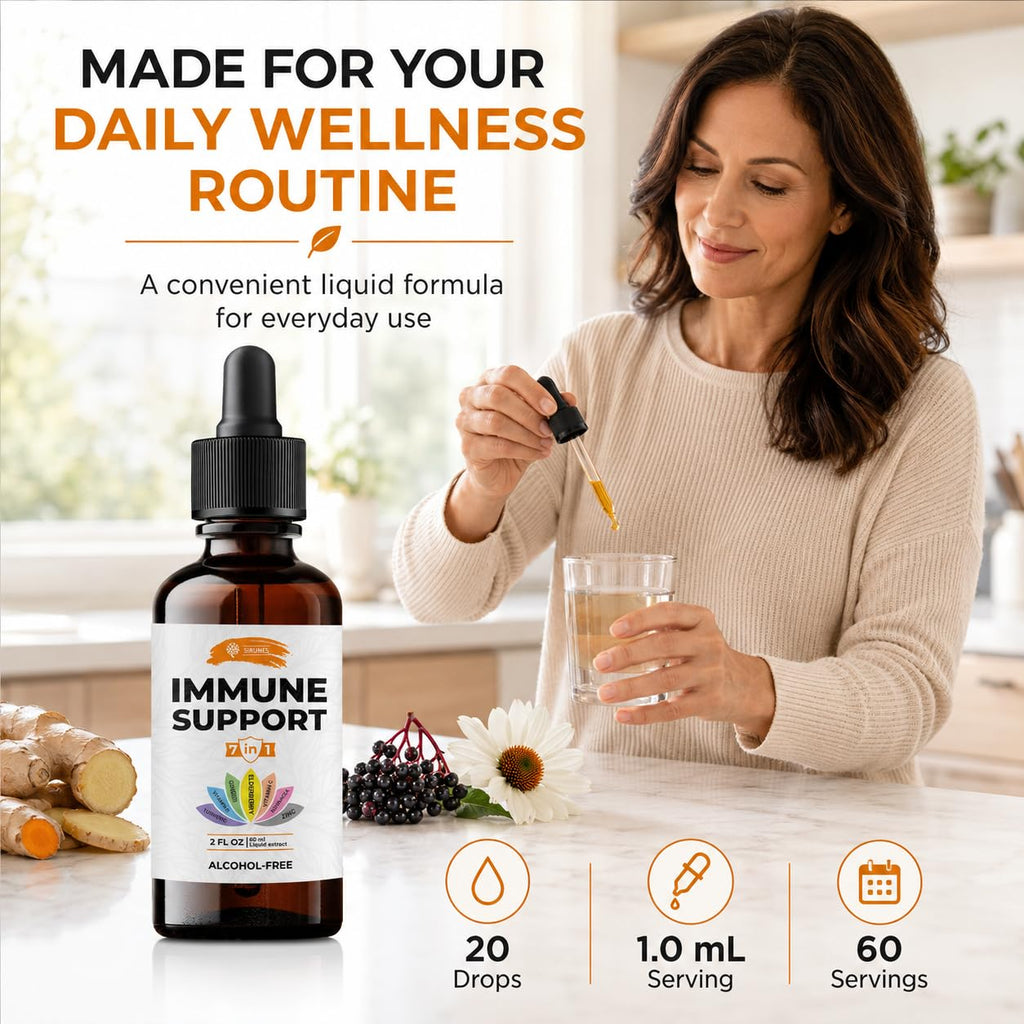 SIRUNES Immune Support Liquid Drops with Vitamin C & D3 - 2 Fl Oz - image 7