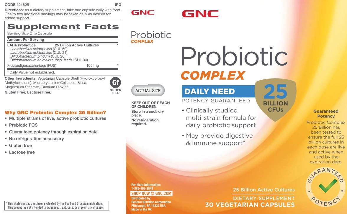 GNC Probiotic Complex Daily Need 25 Billion CFUs - 30 Capsules - image 2