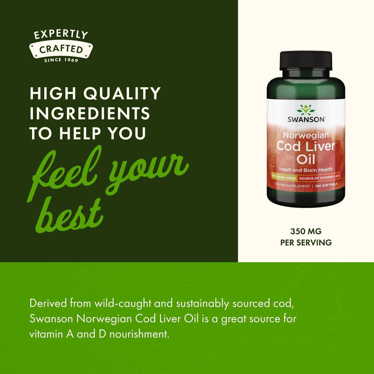 Swanson Cod Liver Oil - Wellness Supplement Promoting Bone