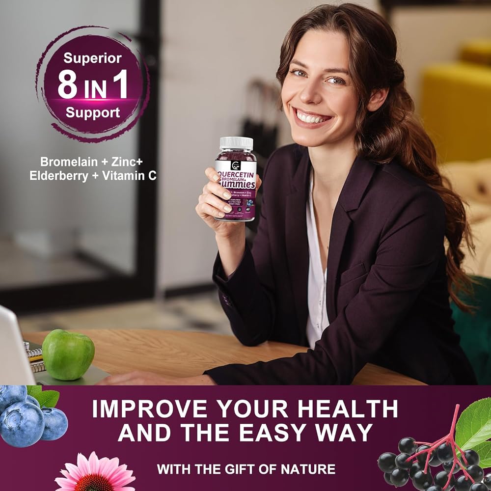 GORNVB Quercetin Gummies - Quercetin with Bromelain 1000mg