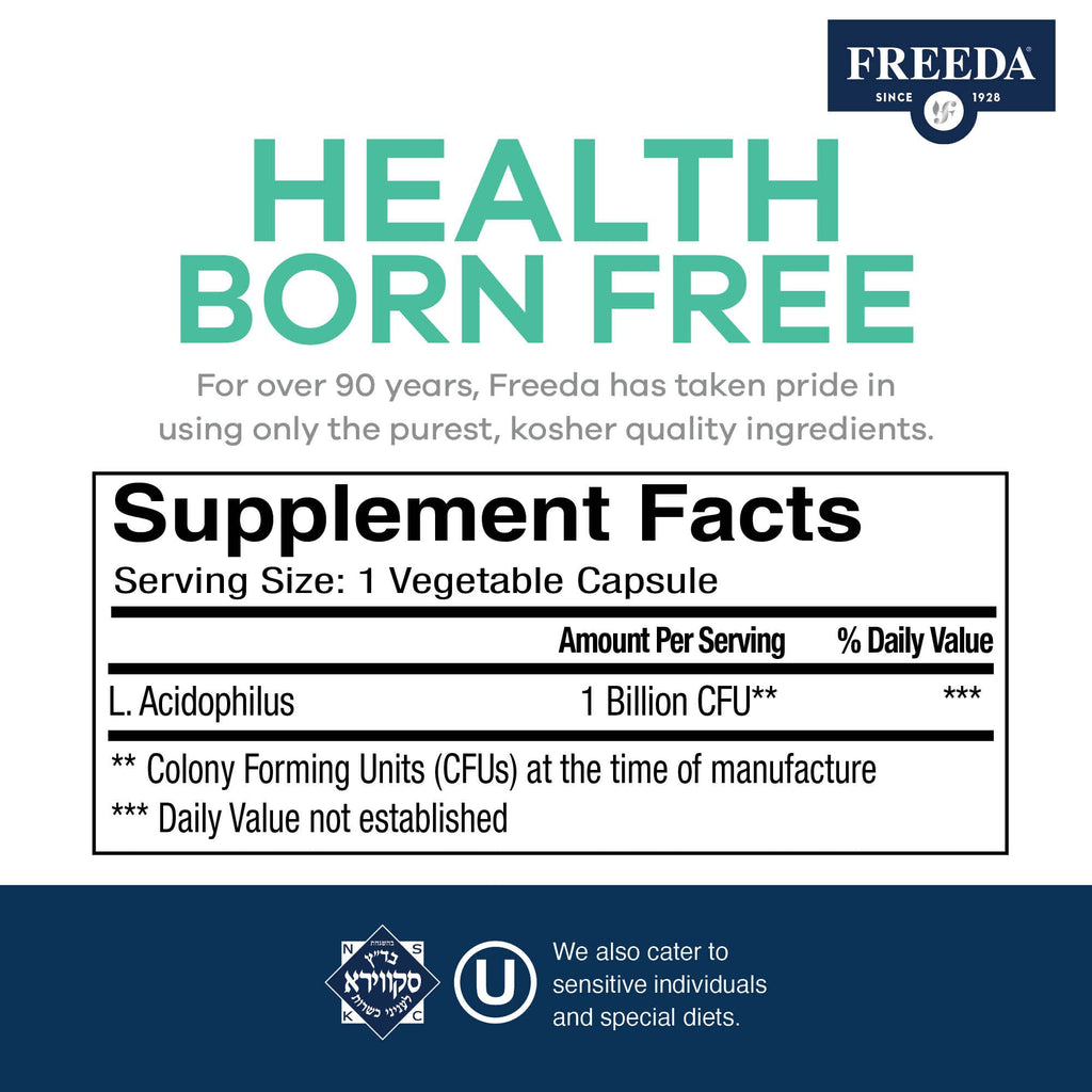 FREEDA Acidophilus Probiotic 1 Billion CFU