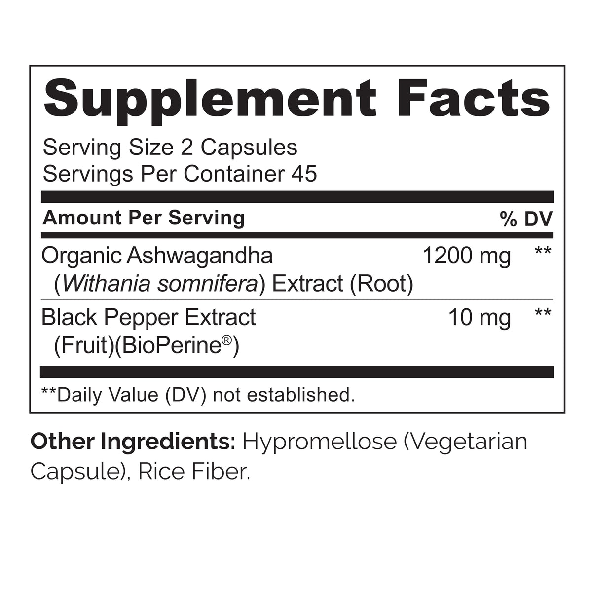 Naturelo Unflavored capsule ashwagandha reduce Stress