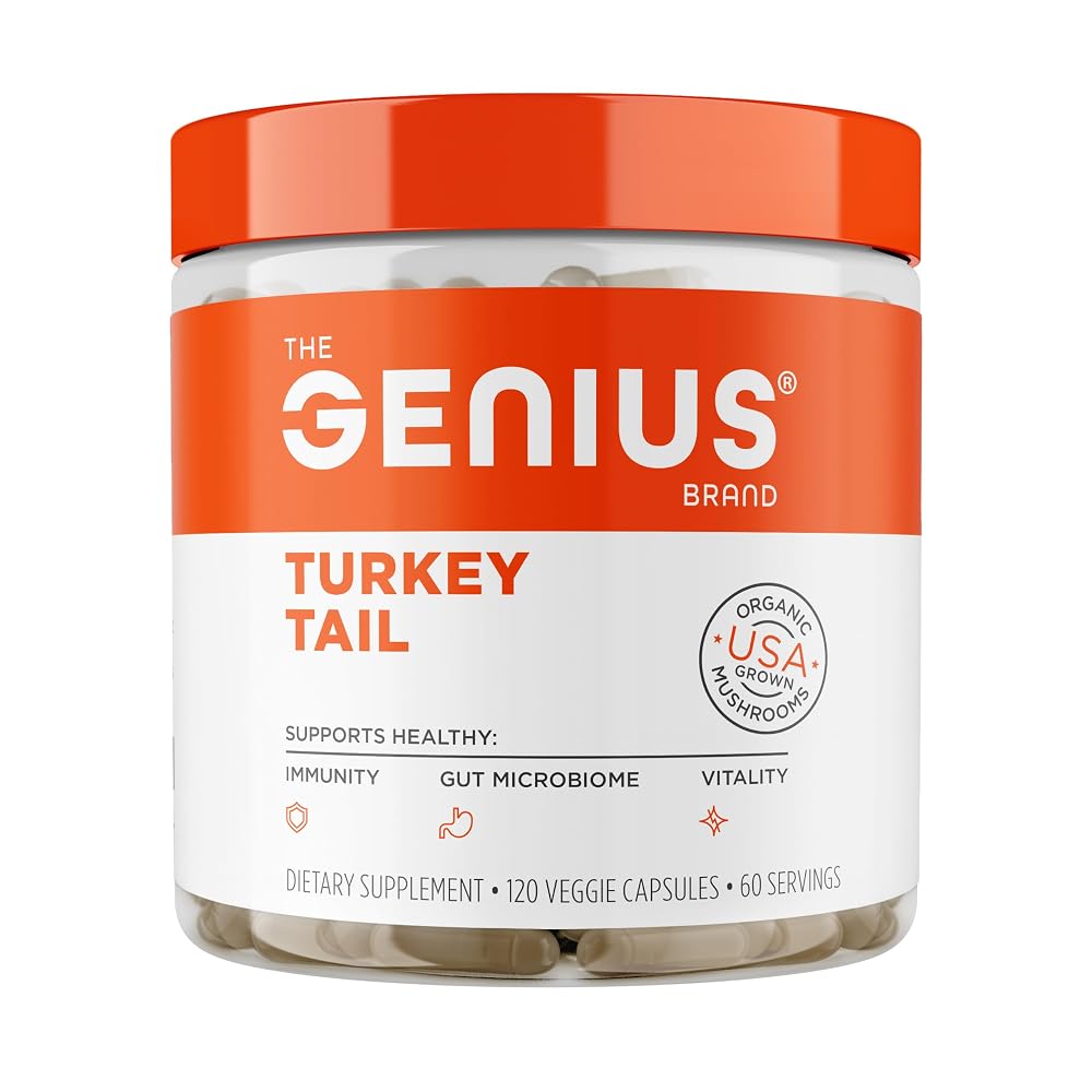 The Genius Brand Turkey Tail Mushroom - 120 Vegetarian Capsules