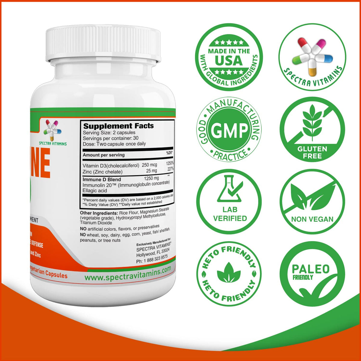 Spectra Vitamins Immune D Support Dietary Supplement - 60 Capsules - image 4
