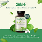 Healthy Way SAM-e 500mg Supplement Brain & Mood Support - 90 Capsules - image 3