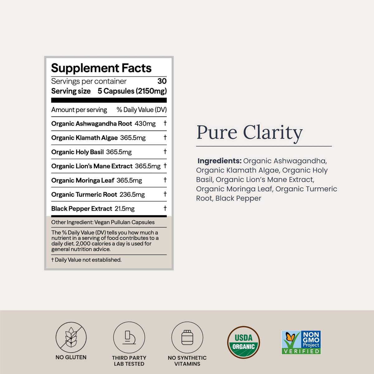 Infinity Greens Pure Clarity Brain Support - 150 Capsules - image 4