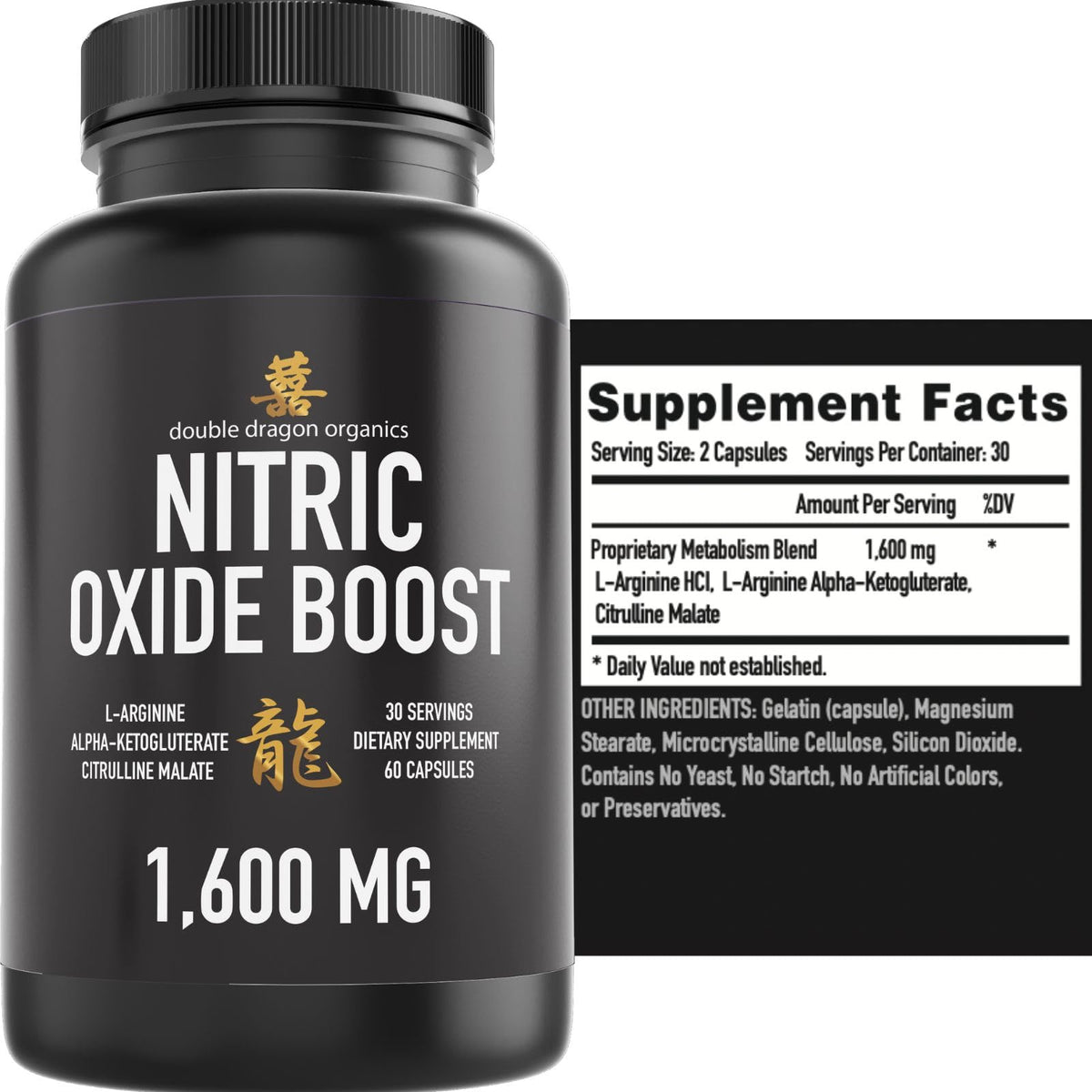 Double Dragon Organics Nitric Oxide Booster - 60 Capsules - image 5