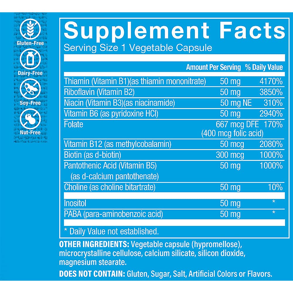 The Vitamin Shoppe Vitamin B-Complex Energy Support - 100 Vegetarian Capsules - image 2