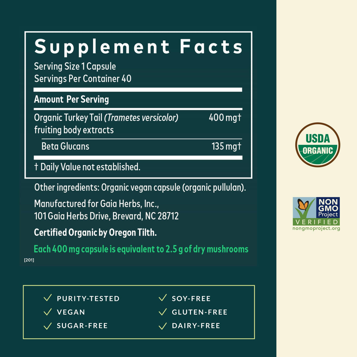 Gaia Herbs Turkey Tail Mushroom - Immune Support Supplement to Help