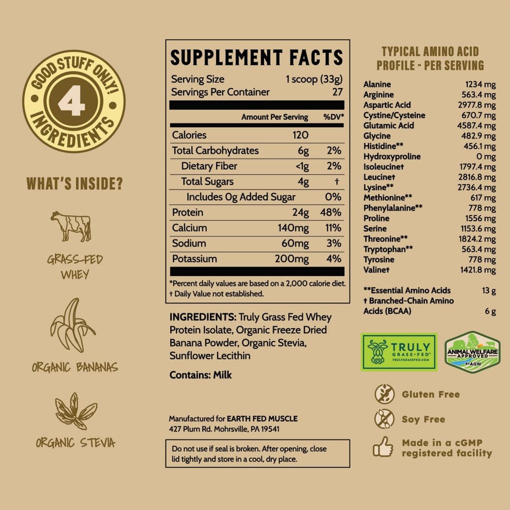Earth Fed Muscle Whey Protein Isolate