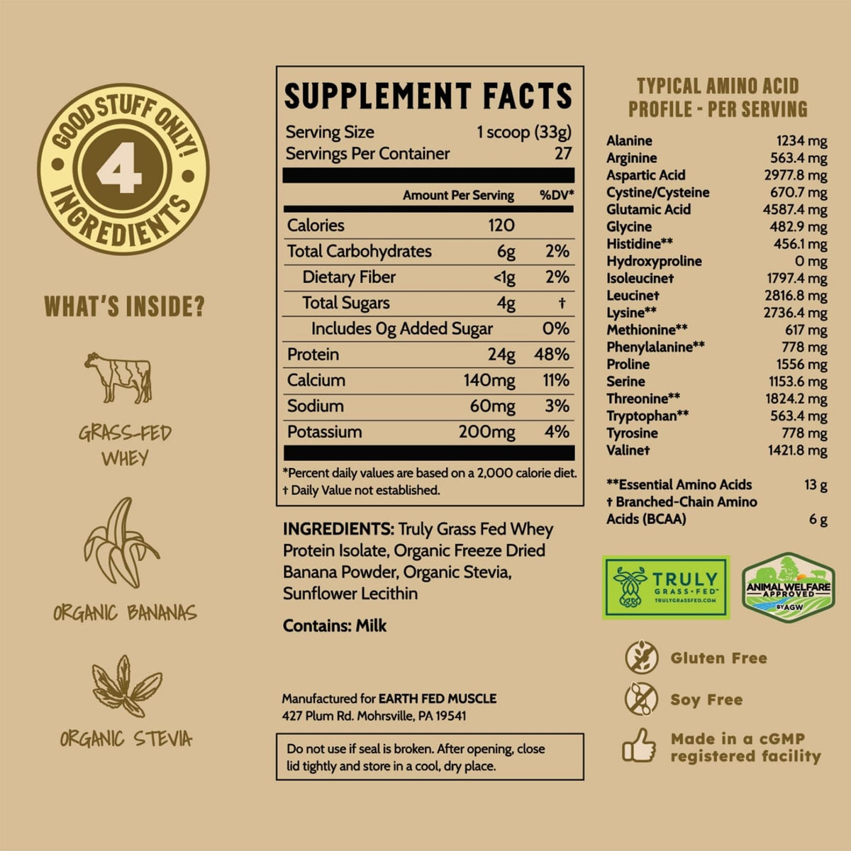 Earth Fed Muscle Whey Protein Isolate
