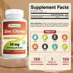 Best Naturals Zinc 30mg Immune Support - 120 Tablets - image 2