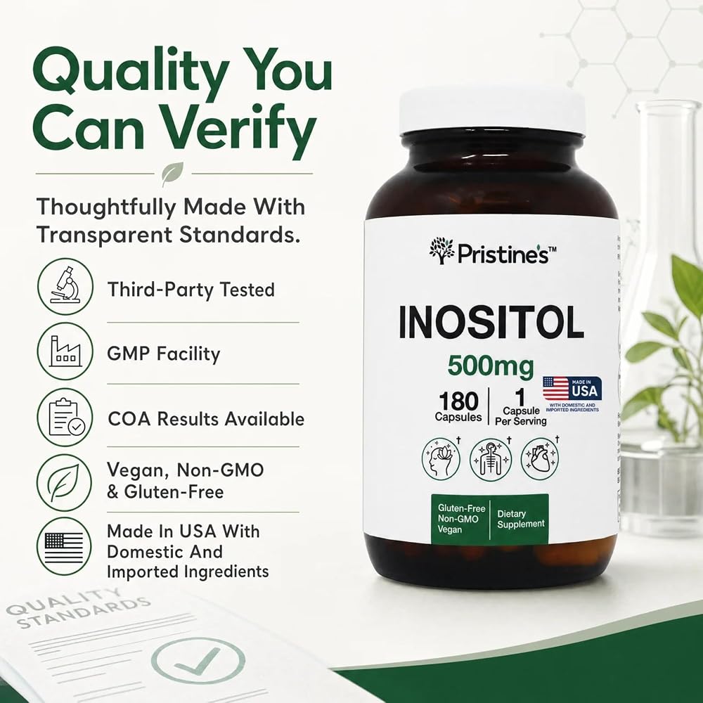 PRISTINE'S Myo Inositol 500mg Capsules for Women - 180 Capsules - image 2