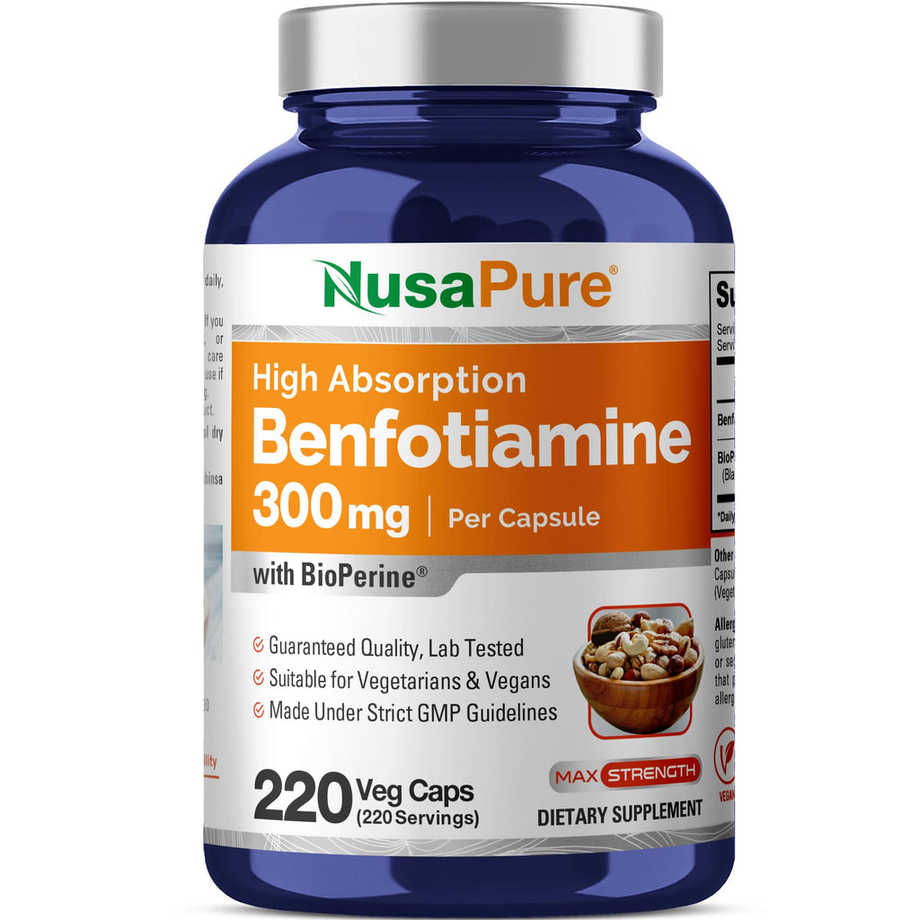 NusaPure Benfotiamine 300mg Vegetarian Capsules - 220 Servings