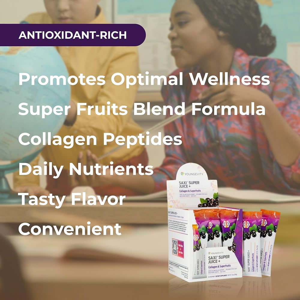 Youngevity SaXi Super Juice Plus Collagen Blackcurrant Drink Mix - Stick - image 4