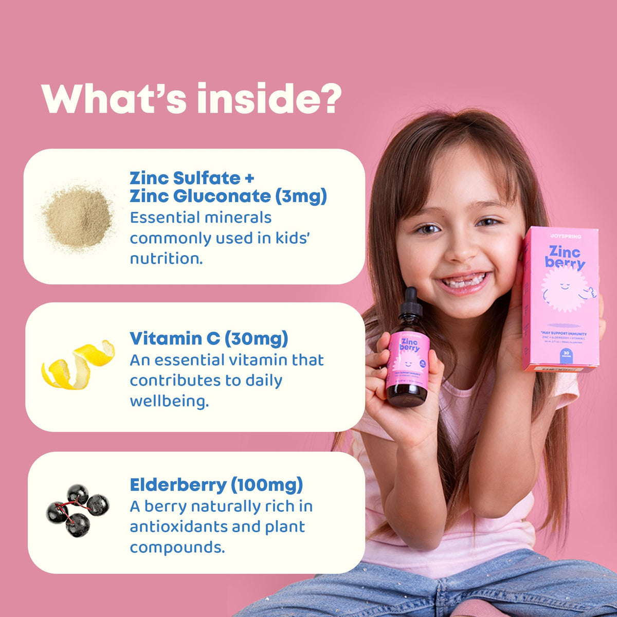 JoySpring ZincBerry Kids Zinc Drops Elderberry - 2 fl oz - image 2