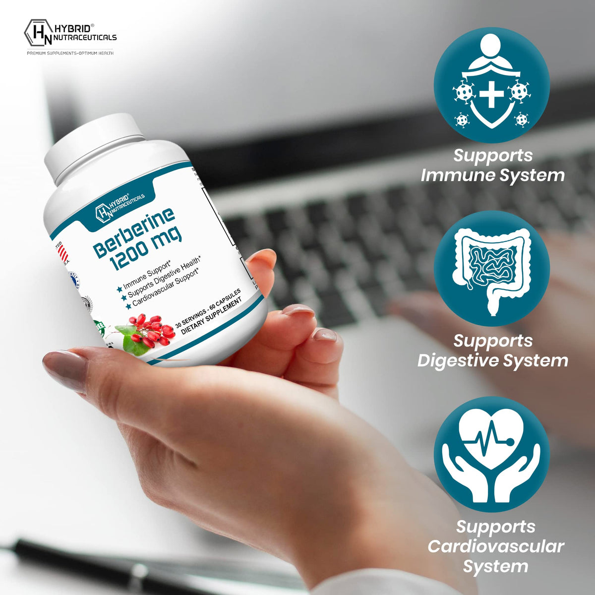 Hybrid Nutraceuticals Berberine 1200mg - 60 Capsules - image 5