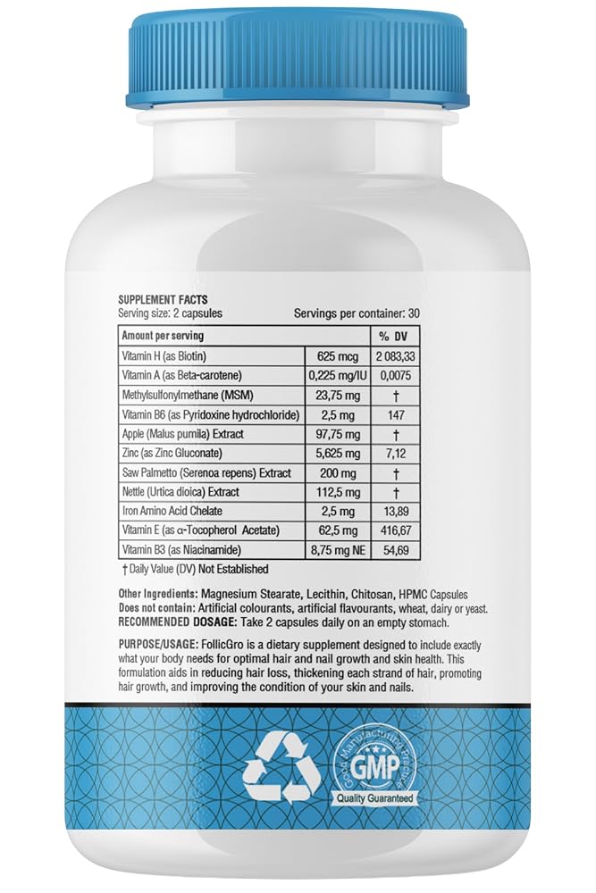 obel Follicgro DHT Blocker with Saw Palmetto & Biotin - 60 Capsules - image 2