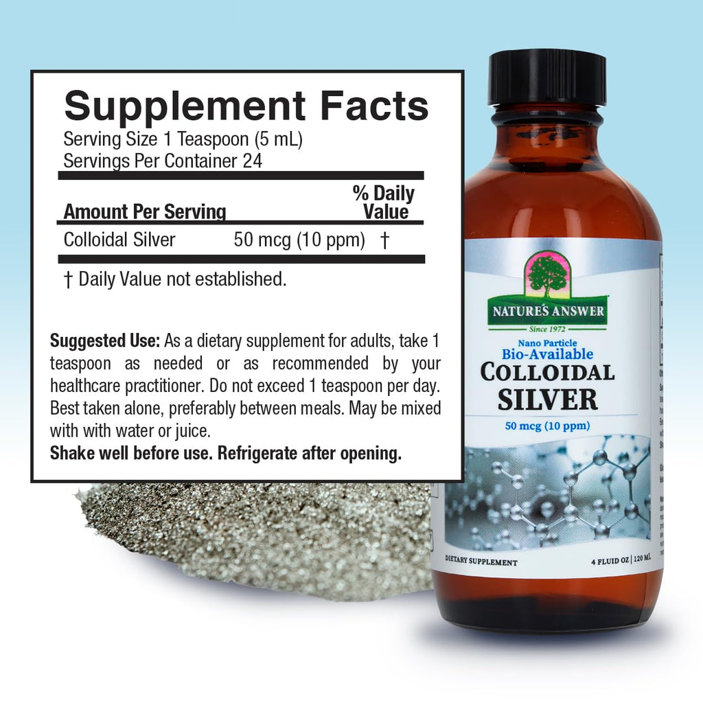 Nature's Answer Colloidal Silver Liquid 10 PPM - 4 fl. oz - image 3