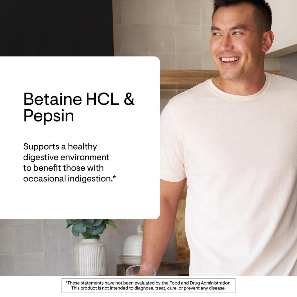 THORNE Betaine HCL & Pepsin Digestive Enzyme - 225 Capsules - image 3