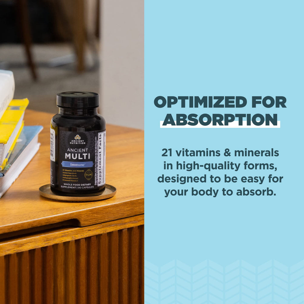 Ancient Nutrition Immune Support Multivitamin with Vitamin D & C - 90 Capsules - image 4