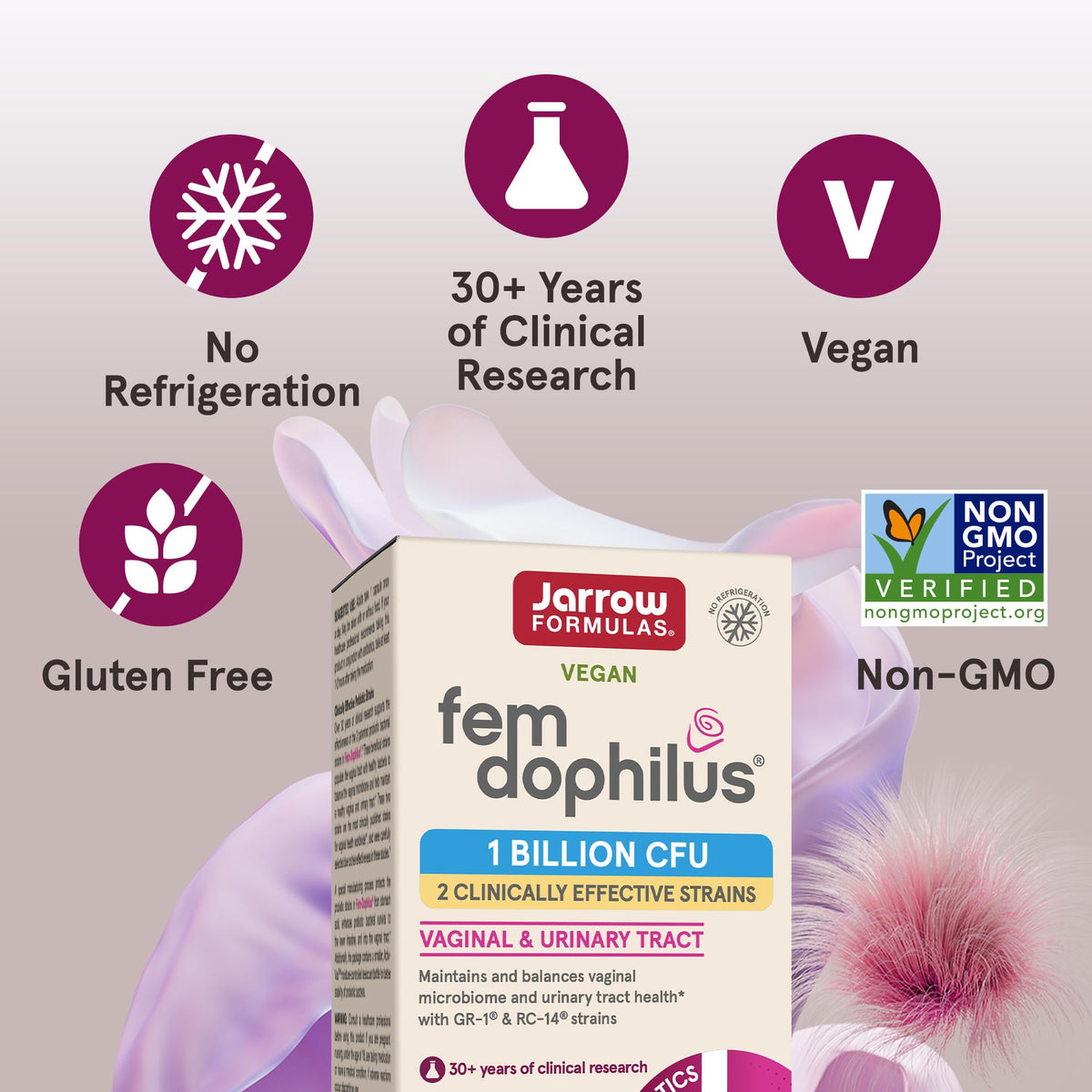 Jarrow Formulas Fem-Dophilus Probiotics 1 Billion CFU - 60 Vegetarian Capsules - image 5
