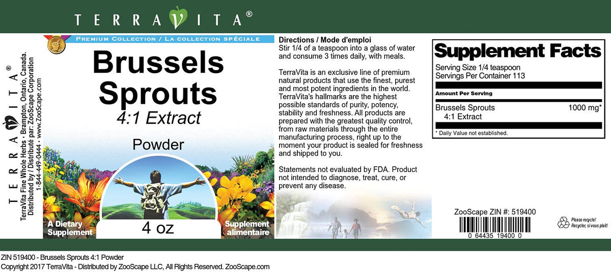 Terravita Brussels Sprouts 4:1 Powder - 3 Pack (4 oz each) - image 2