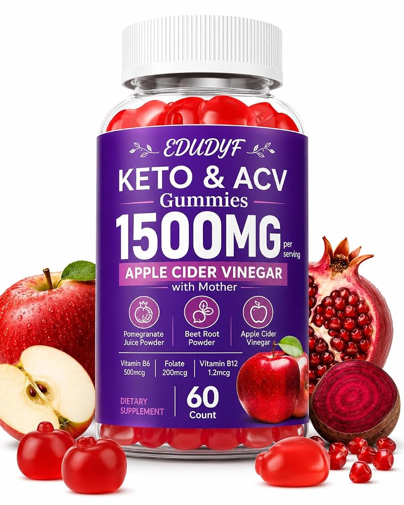 EDUDYF KETO & ACV Gummies 1500mg Apple Cider Vinegar - 60 Count