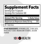 10X Health Magnesium Oxide Supplement for Sleep & Muscle Support - 60 Capsules - image 6