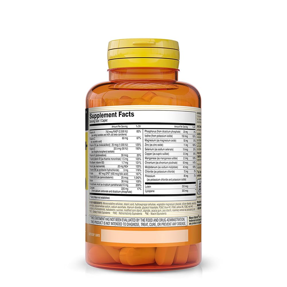 Mason Natural Vitrum 50+ Adult Multivitamin Iron Free - 180 Tablets - image 2
