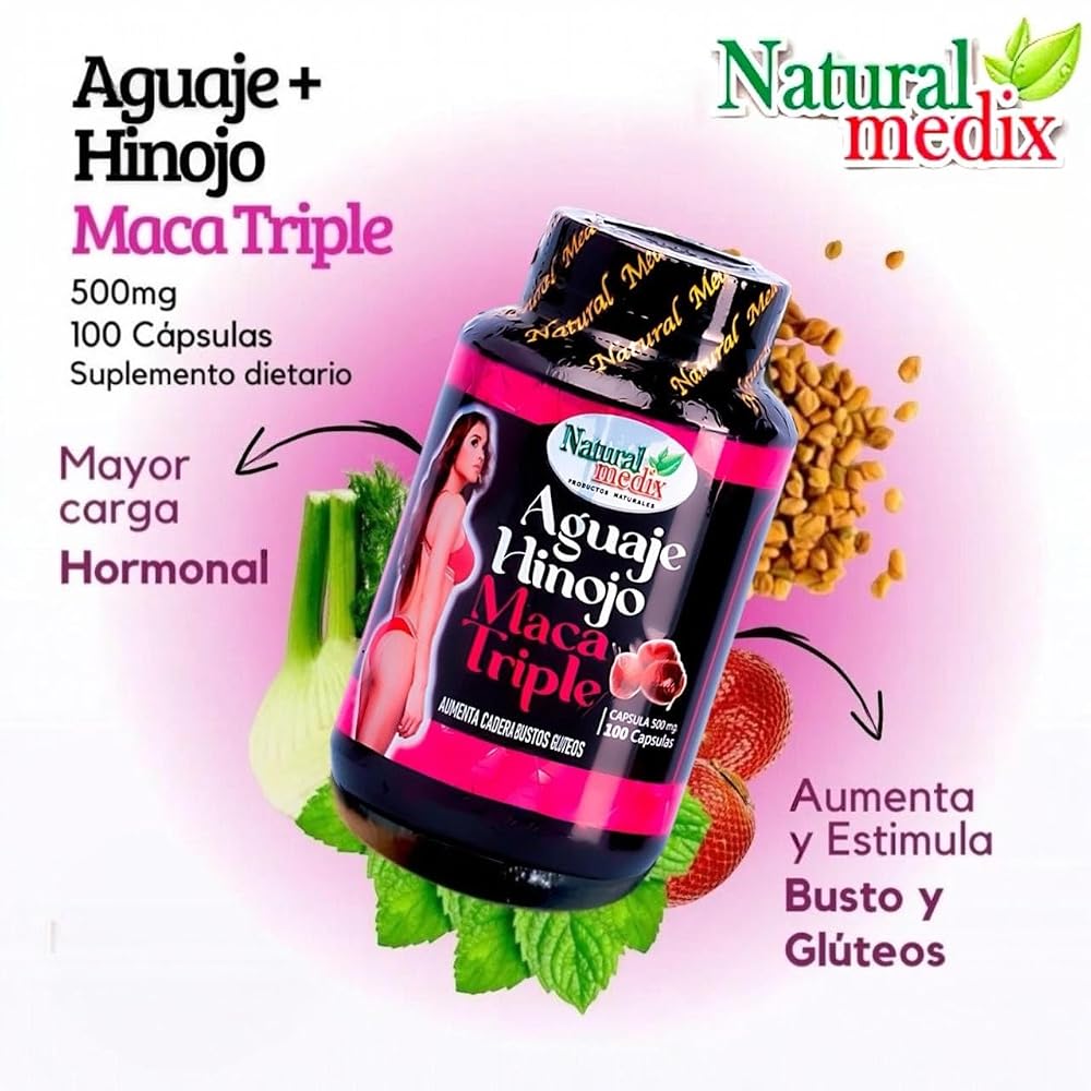 Natural medix Aguaje Hinojo Maca Triple Botanical Blend - 100 Capsules - image 3
