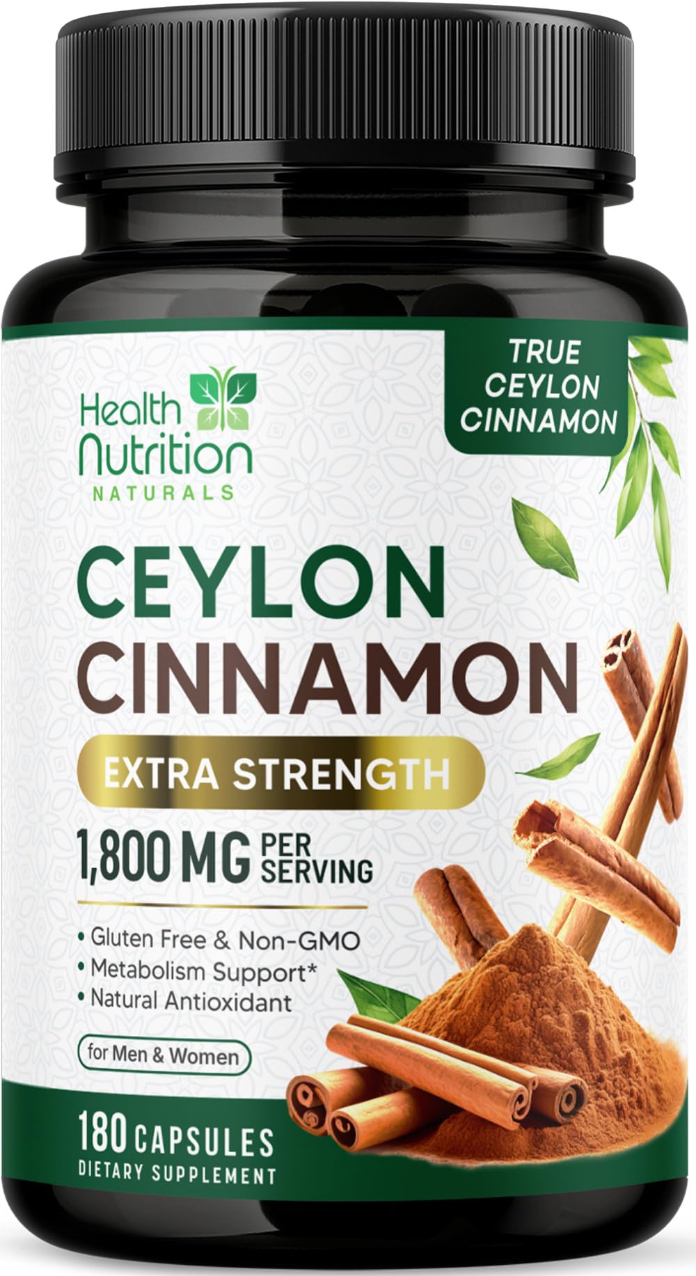 Health Nutrition Naturals Ceylon Cinnamon Capsules - 100% Extra