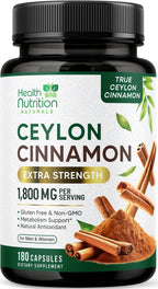 Health Nutrition Naturals Ceylon Cinnamon Capsules - 100% Extra