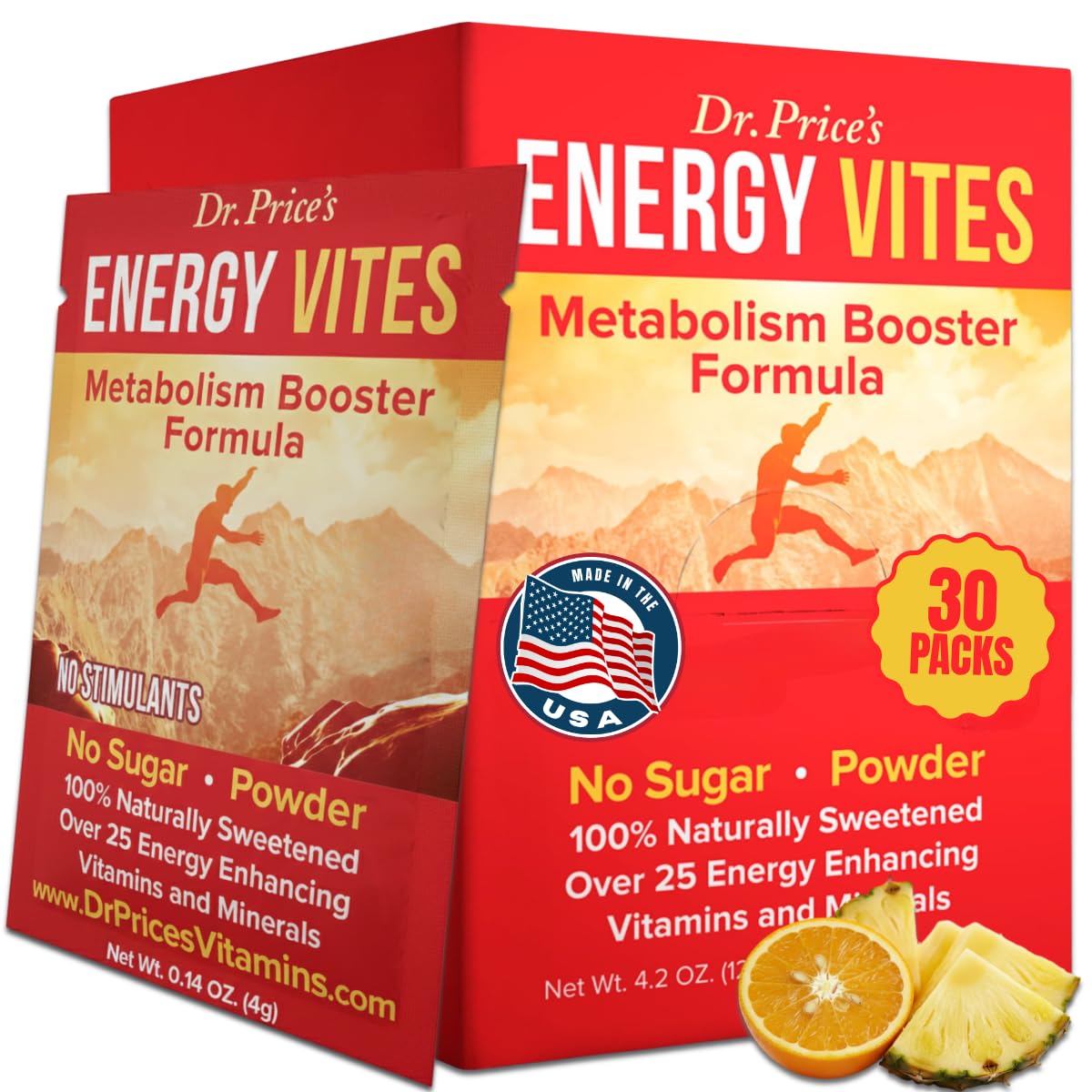 Dr. Price's Vitamins Energy Vites Orange Tropical Powder - 30 Packets