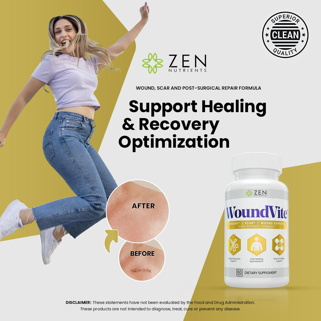 Zen Nutrients WoundVite Pre & Post Surgery Support - 60 Vegan Capsules - image 4