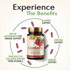 Nature's Nutrition Cranberry Pills Supplement 500mg Per Serving