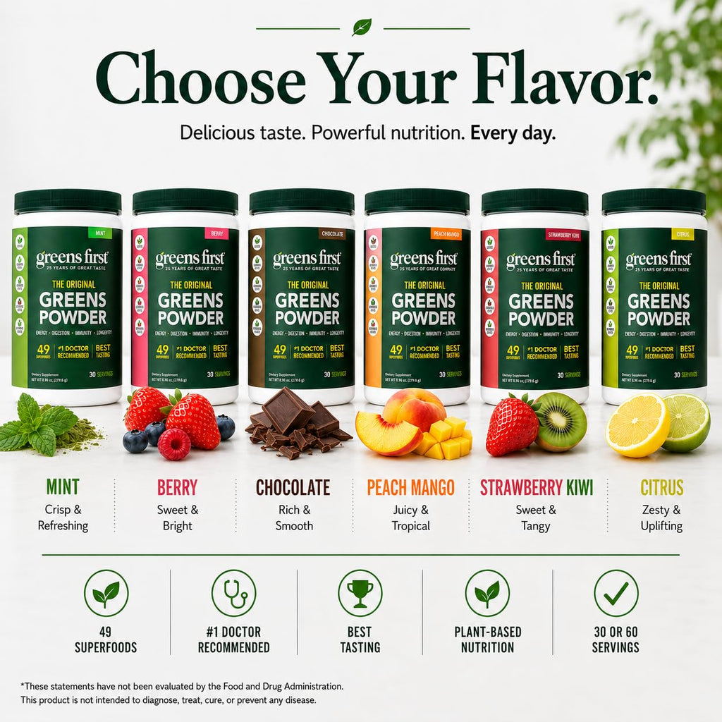 Greens First Original Greens Powder - 49 Superfoods - Organic Fruits