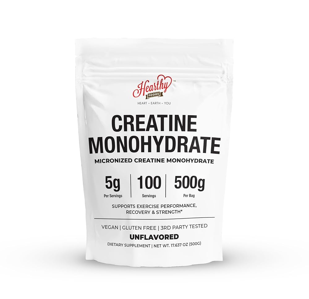 HEARTHY FOODS Creatine Monohydrate Micronized Powder - 100 Servings